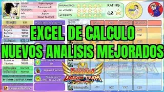 MEGA EXCEL DE CALCULO DE PARAMETROS!! NUEVOS ANALISIS AL CANAL DE CAPTAIN TSUBASA DREAM TEAM!!
