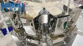 Automatic VFFS Packing Machine With Multi-heads Weigher For Packing 100 Grams Rice 立式多头秤包100g米 高清