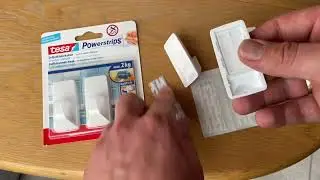 Tesa Powerstrips Haken Large ECKIG - Selbstklebender Wandhaken Unboxing und Anleitung