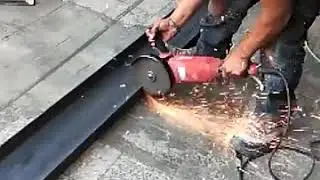 Corte con disco para trabe met&aacute;lica tipo IPR.