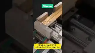 Double head (axis) CNC milling & drilling machine for aluminum furniture cupboard hinge