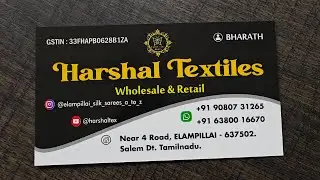 Elampillai wholesale shop harshal textiles #elampillai #saree