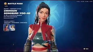 Fortnite | Battle Pass Rewards Unlock | Page 4 | Crimson Songbird Yoo-Mi | Style | C6S4.