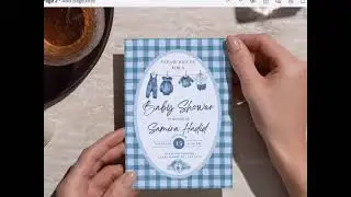Blue Jean Baby Shower Invitation 💙👖 | Denim Baby Shower Invite | Editable Canva Template #shorts