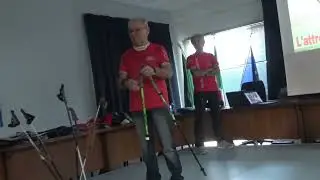 Intervento di Luciano Comini e Stefano Fazion  sulla tecnica corretta nel  Nordic Walking 