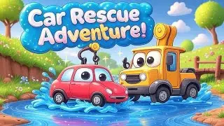 Car Rescue Adventure 🚗✨ | Crane Saves Family Car | Kids Cartoon Story