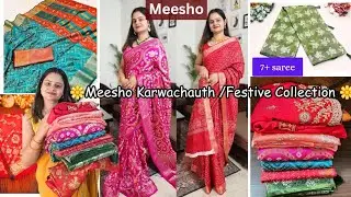Meesho Heavy Saree  ||Karwachauth Collection/Silk /Bandhni Saree/Patola Silk