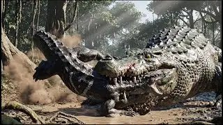 Mother Crocodile vs Bloodthirsty Teju Lizard | A Fight to Protect Her Hatchlings