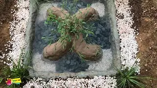 How to make build mini pool Letters X in forest - By MAB DIY