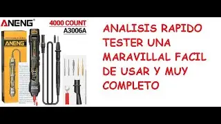 ANALISIS MULTIMETRO TESTER MEDIDOR POLIMETRO ECONOMICO MIDE DE TODO Y COMODO Y PRACTICO ANENG A3006