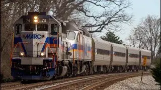 MARC,CSX,& Amtrak Trains at Washington Grove,MD (3/16/22)