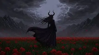 Traveler, fear the dusk. She walks with storms. Flowers bow in her wake.