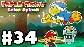Paper Mario: Color Splash - Gameplay Walkthrough Part 34 - Kamek Boss Fight! (Nintendo Wii U)