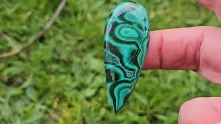 48.5mm Malachite drop arrow shape cabochon AAA grade from ShangrilaGems a great healing stone