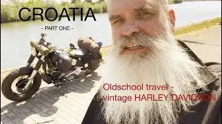 Adventure riding a vintage Harley Davidson in Croatia