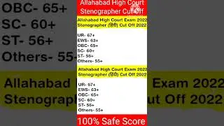 Allahabad High Court Cut Off 2022 | Allahabad HC Stenographer (English/Hindi) Cut Off 2022