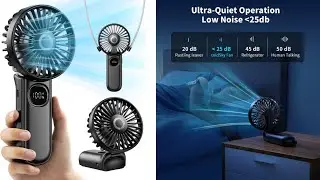 coldSky Portable Handheld Fan, 3000mAh Battery Operated Fan with LED Display