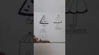 drawing ideas//drawing objects with triangle 🔺️ #shorts #sais3minutecrafts