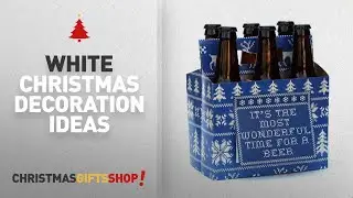 Top White Christmas Sweater: BEER GIFTS - Funny White Elephant Gifts for Men! 6Pack Beer Greeting