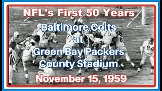 Baltimore Colts at Green Bay Packers November 15, 1959 at County Stadium.