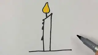 How to Draw a Cute Candle and Bunny 🕯️🐰✨ | Easy for Kids