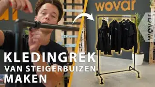Make a clothes rack with scaffolding tube connectors | Black scaffolding tube