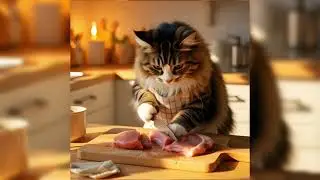 Micha Kucing Chef 😺🍳 Masak Ayam kampung | ASMR Cooking
