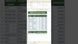 Master EXCEL Calculations with DMAX Formula!✅😉 #dmax #excel #excellife #exceltips #excelformula