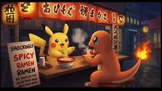 【Pokemon Cooking】Charmander enters a ramen shop where Pikachu makes ramen!!! #pokemon  #cooking #ai