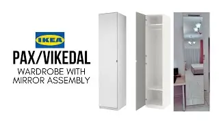 Ikea PAX / VIKEDAL Wardrobe, white with Mirror Door Assembly