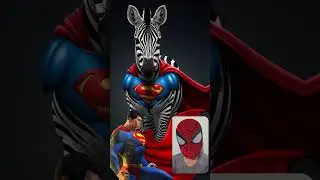 Superheroes as Zebras: Marvel & DC #shorts #spiderman #zebra