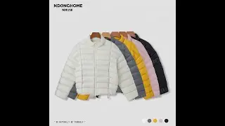 Ndhome 9806 white goose down sleeve regular style solid color primary color fur collar simple style