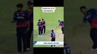 winning moment 🇳🇵🌺🏆Karan kc by celebration🎉 dandybewo #nepal #cricketinnepal funny moments #karankc