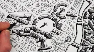 How to Draw a 3D City Map: A Bird's Eye View