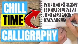 {ASMR} CALLIGRAPHY: Block Alphabet 🔠 | Gentle Whispering | Paper/Black Marker/Creative Sleepy ASMR