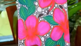 Vibrant Pink Petals & Bubble Art | Bold Floral Notebook Design