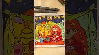 Cozy Winter Night Coloring ❄️ | Christmas & Hygge Art Relaxation #CozyColoring #HyggeVibes