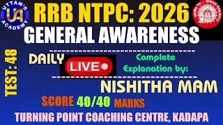 RRB NTPC GENERAL AWARENESS - DAILY LIVE