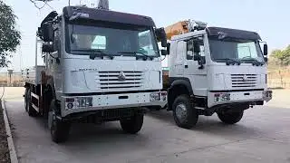 #sinotruk HOWO 10wheels 12tons straight arm crane with drill pipe on truck#manufacturer #automobile