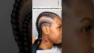 Easy way to do stitch braids. #hairstyle #hair #braids #hairtutorial #shorts
