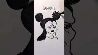 drawing mickey mouse in different lvl 1 - 8 #shorts #art #drawing #speeddrawing #mickeymouse