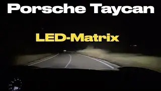 Porsche Taycan 4S Prueba en carretera de las luces LED-Matrix | Taycan lights real road testing