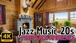 VIntage Jazz Music 4K - Calm Fireplace sound for Sleeping 🎷 Best Jazz Music from the 1920s