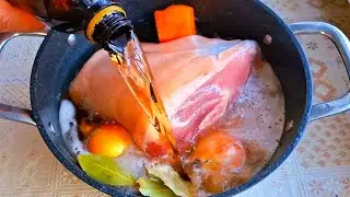 Everyone wants a piece. This Beer-Braised Pork Knuckle Will Blow Your Mind! 🍺🍖