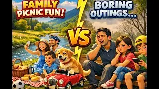 Family Picnic Fun with Cute PUPPY vs Boring Outings