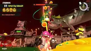 Hydra popping all Horrorboros' booyah bombs (but one) (Splatoon 3 Salmon Run)