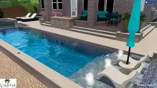 Doug and Dianna's Pool / Spa with Cedar Pergola Design V1C