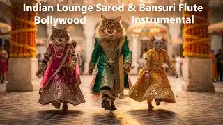 Indian Lounge & Dancing Cats /Relaxing Sarod & Bansuri Flute /Sunset Bollywood Chillout Instrumental