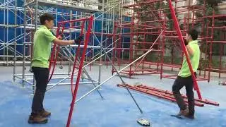 How is H frame scaffolding erected?