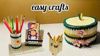 3 DIY Ice cream stik Crafts Ideas | DIY popsicle Stick Mobile Holder | 5 mint crafts